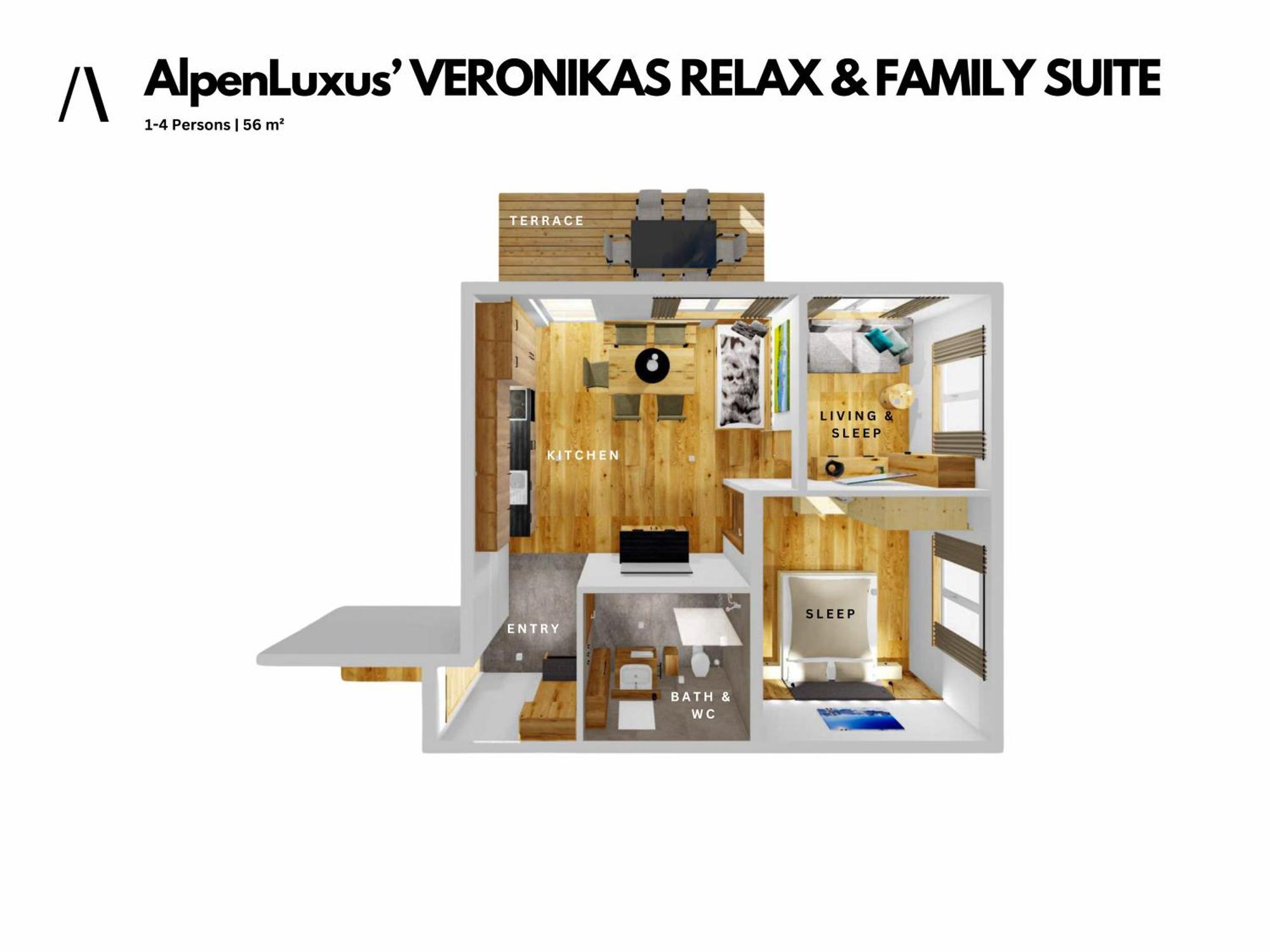 Veronikas Relax & Family Suite - Sun Terrace And Car Park By Alpenluxus Appartements フューゲン エクステリア 写真